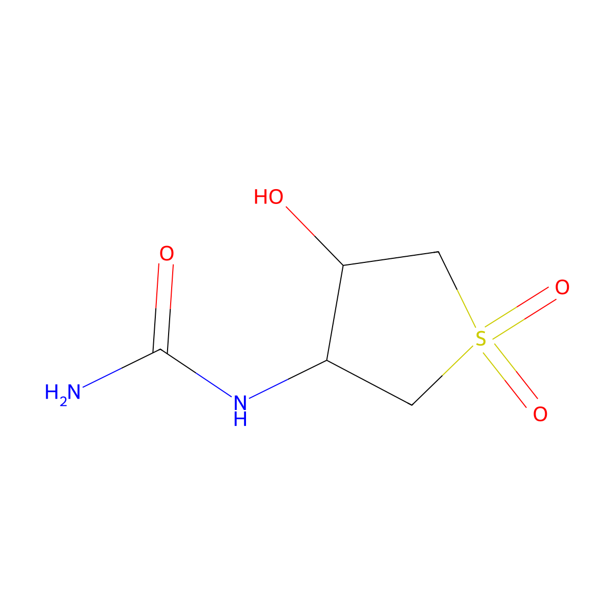 1-(4-Hydroxy-1,1-dioxidotetrahydrothiophen-3-yl)urea molecular structure, CAS 55261-02-4