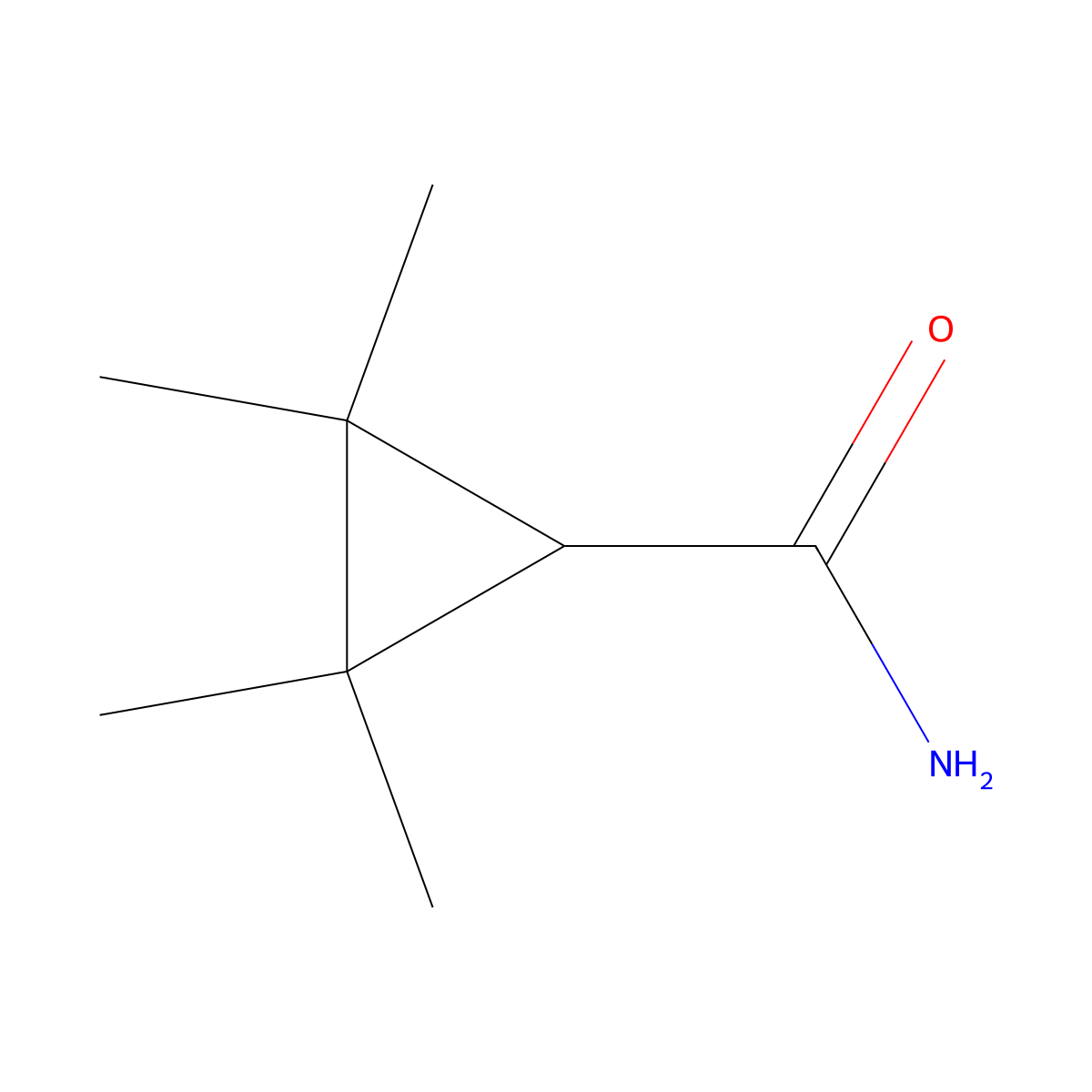 2,2,3,3-Tetramethylcyclopropane carboxamide molecular structure, CAS 55265-53-7