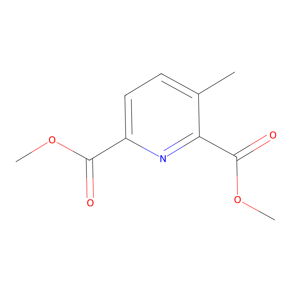 Dimethyl 3-methylpyridine-2,6-dicarboxylate molecular structure, CAS 55267-70-4