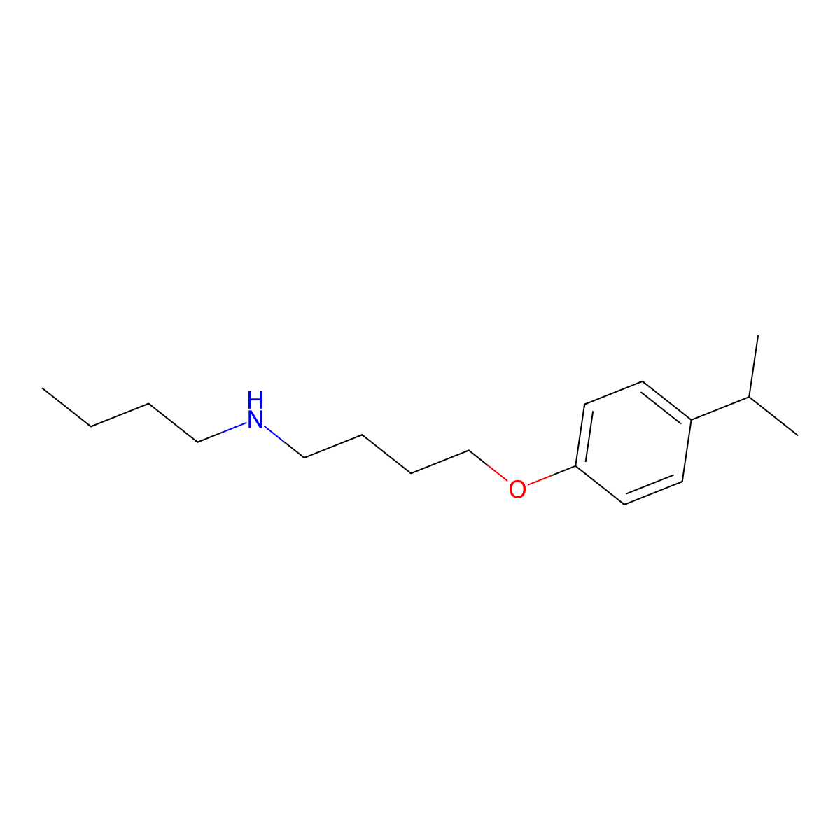 N-butyl-4-(4-propan-2-ylphenoxy)butan-1-amine molecular structure, CAS 5527-74-2