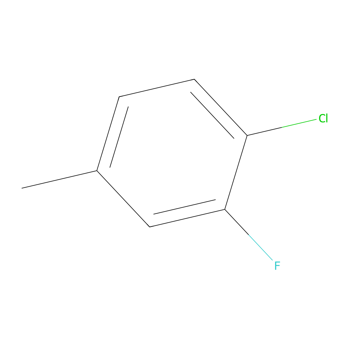 1-Chloro-2-fluoro-4-methylbenzene molecular structure, CAS 5527-94-6