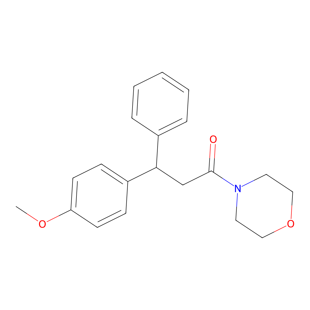 3-(4-Methoxyphenyl)-1-morpholin-4-yl-3-phenylpropan-1-one molecular structure, CAS 5527-99-1