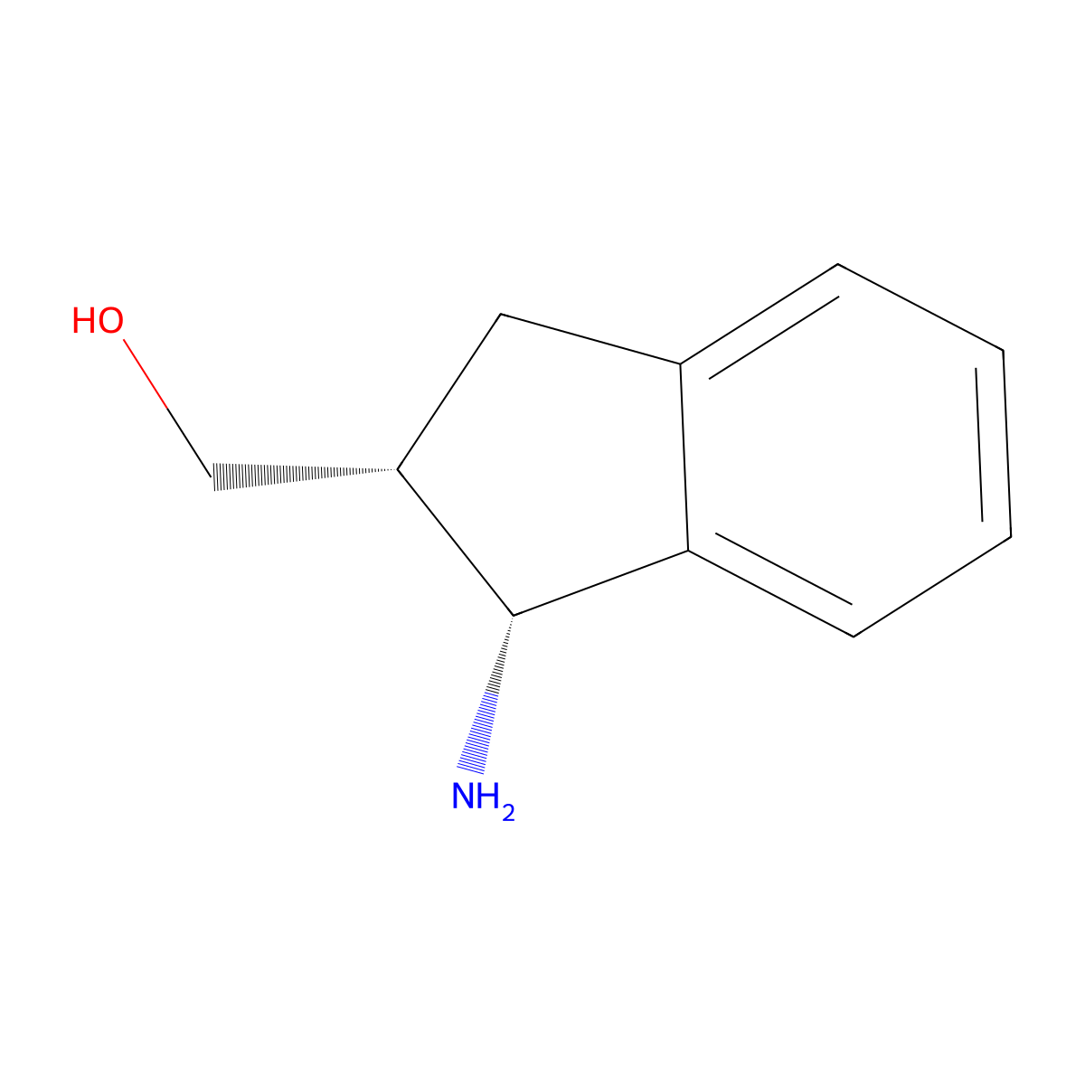 rac-[(1R,2R)-1-amino-2,3-dihydro-1H-inden-2-yl]methanol molecular structure, CAS 55270-04-7