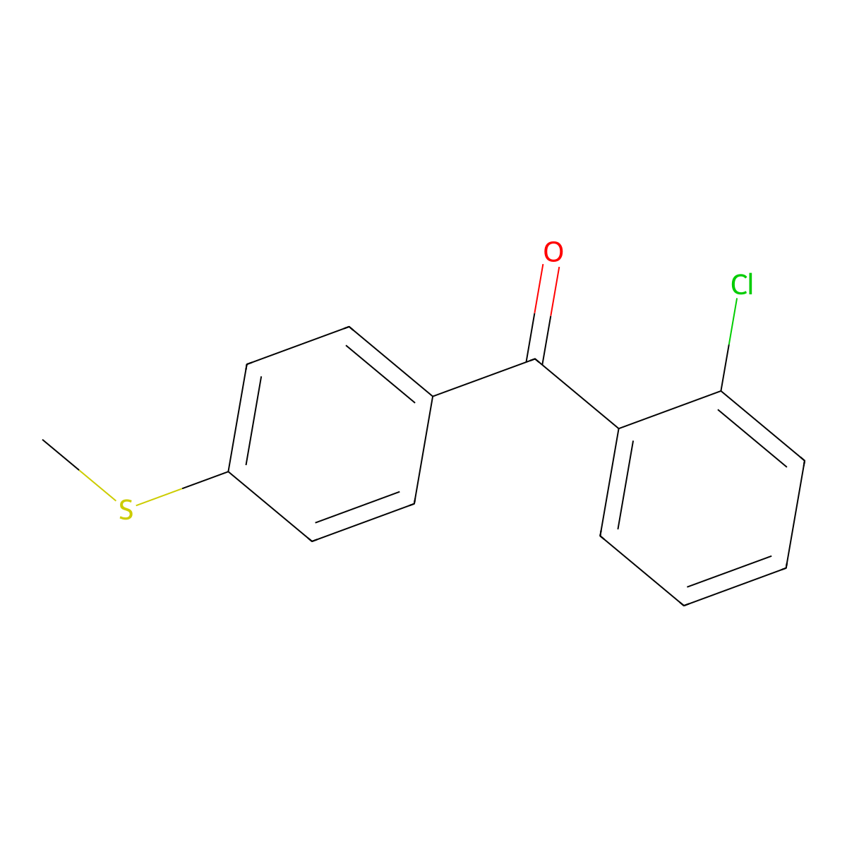2-Chloro-4'-(thiomethyl)benzophenone molecular structure, CAS 55270-72-9