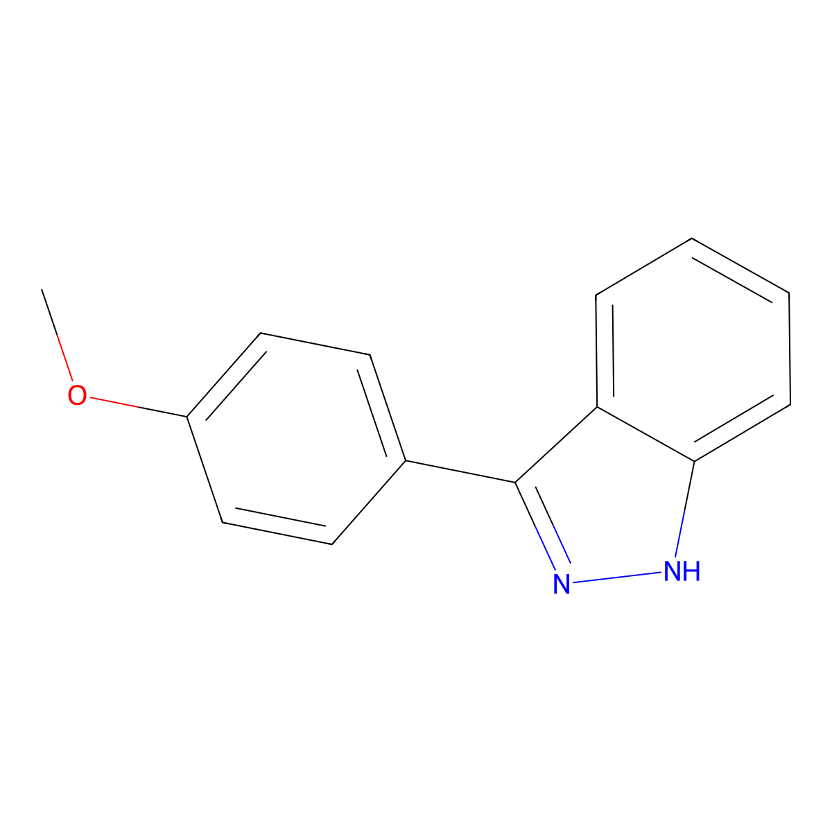 3-(4-methoxyphenyl)-1H-indazole molecular structure, CAS 55271-06-2