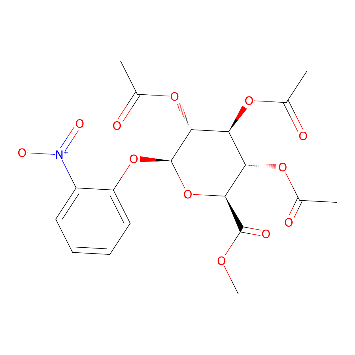 2-Nitrophenyl 2,3,4-tri-O-acetyl-b-D-glucuronide methyl ester molecular structure, CAS 55274-44-7