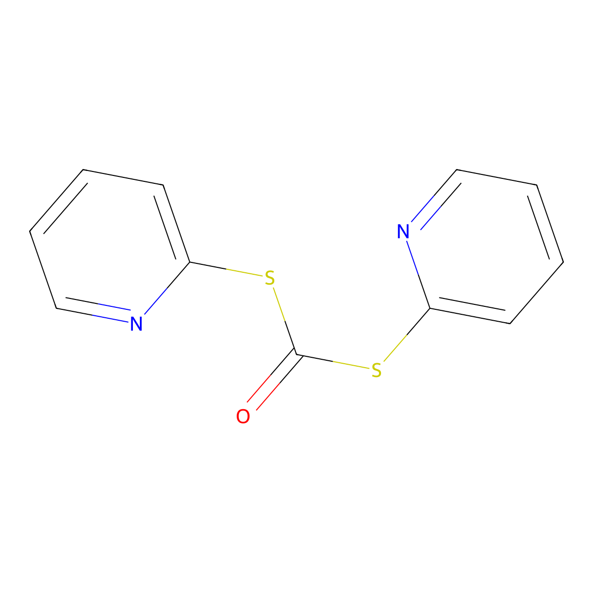 S,S-Di(pyridin-2-yl) carbonodithioate molecular structure, CAS 55277-90-2