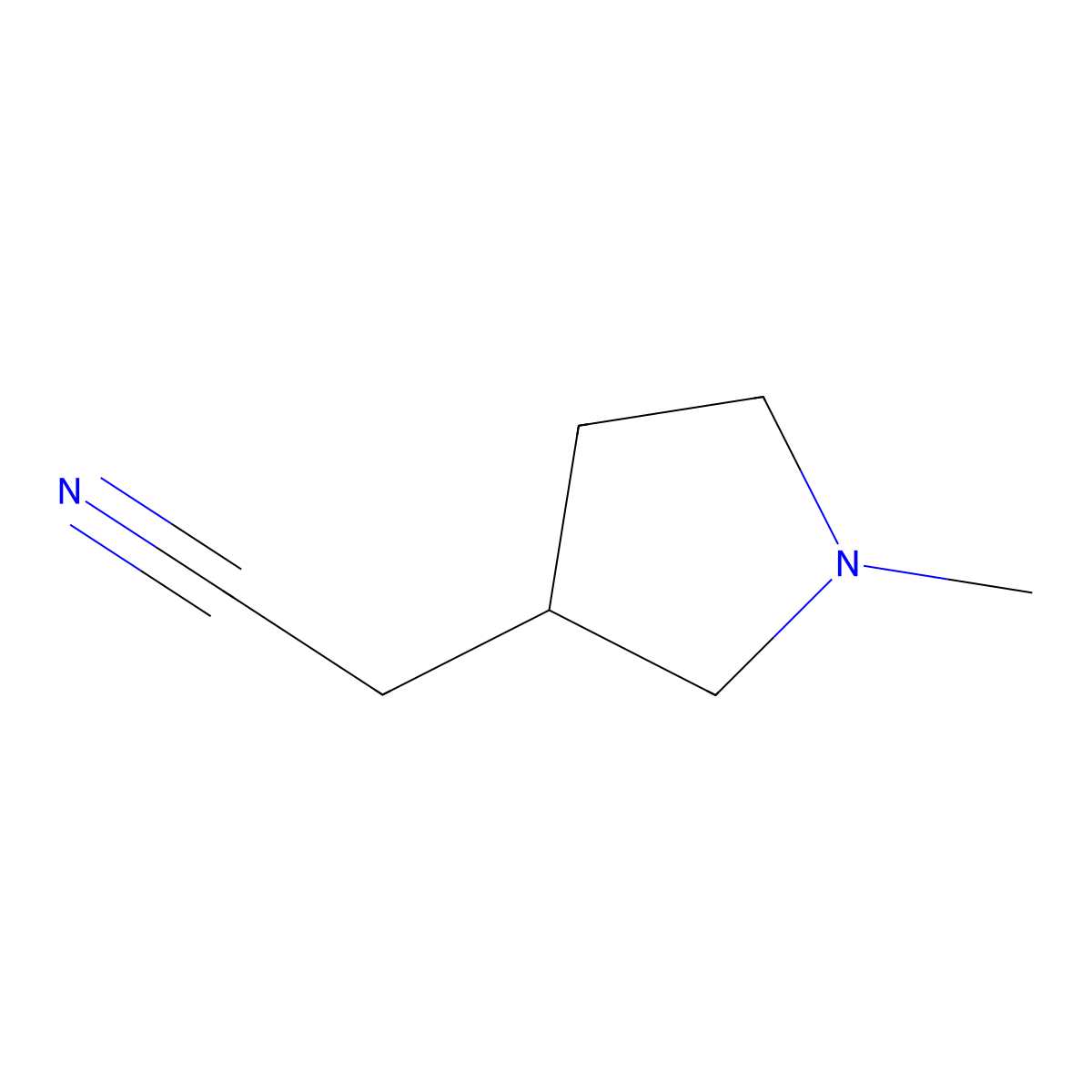 (1-Methylpyrrolidin-3-yl)acetonitrile molecular structure, CAS 55278-10-9