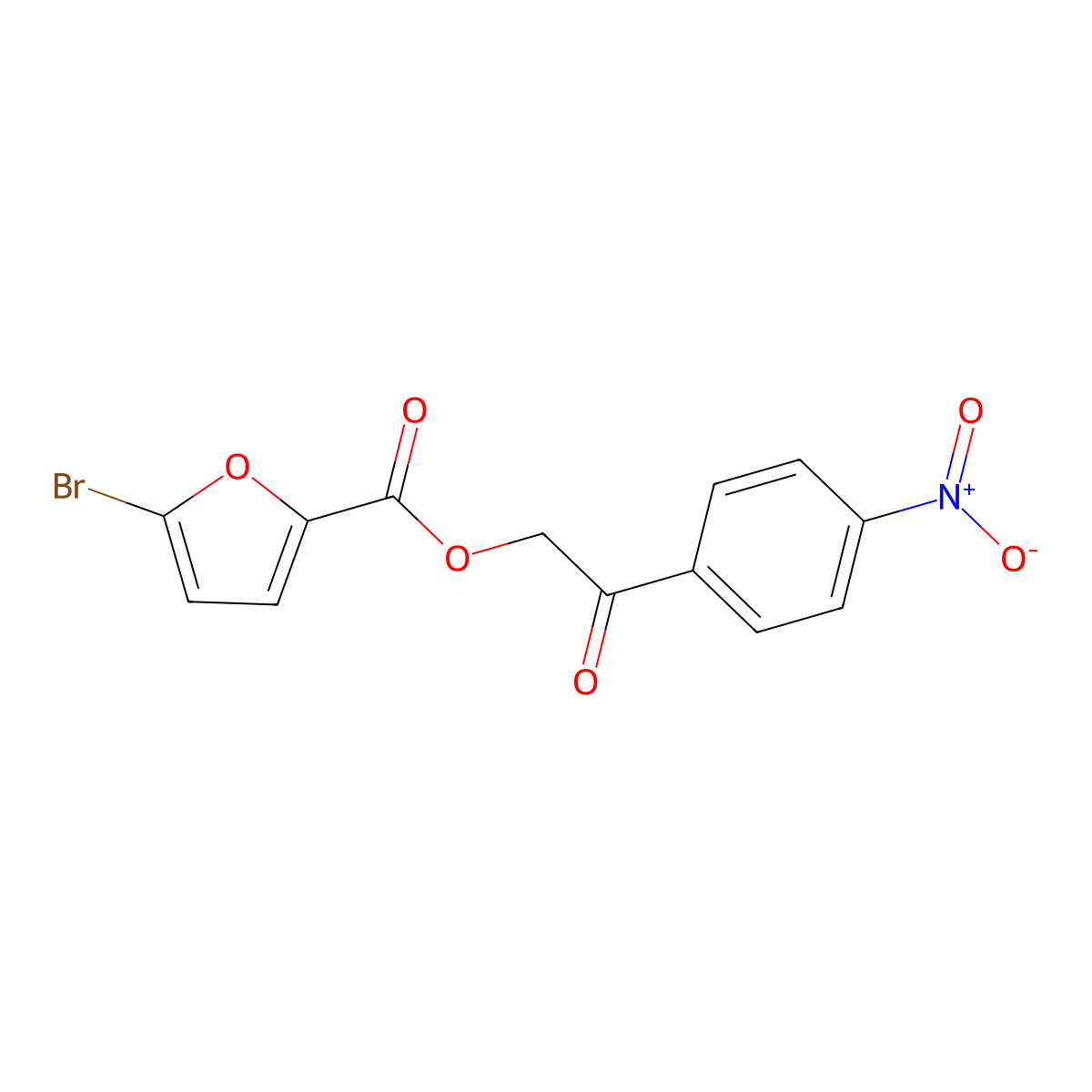 [2-(4-Nitrophenyl)-2-oxoethyl] 5-bromofuran-2-carboxylate molecular structure, CAS 5528-13-2