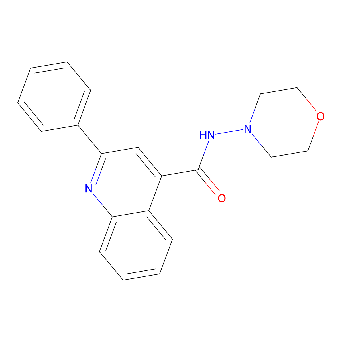 N-4-morpholinyl-2-phenyl-4-quinolinecarboxamide molecular structure, CAS 5528-27-8