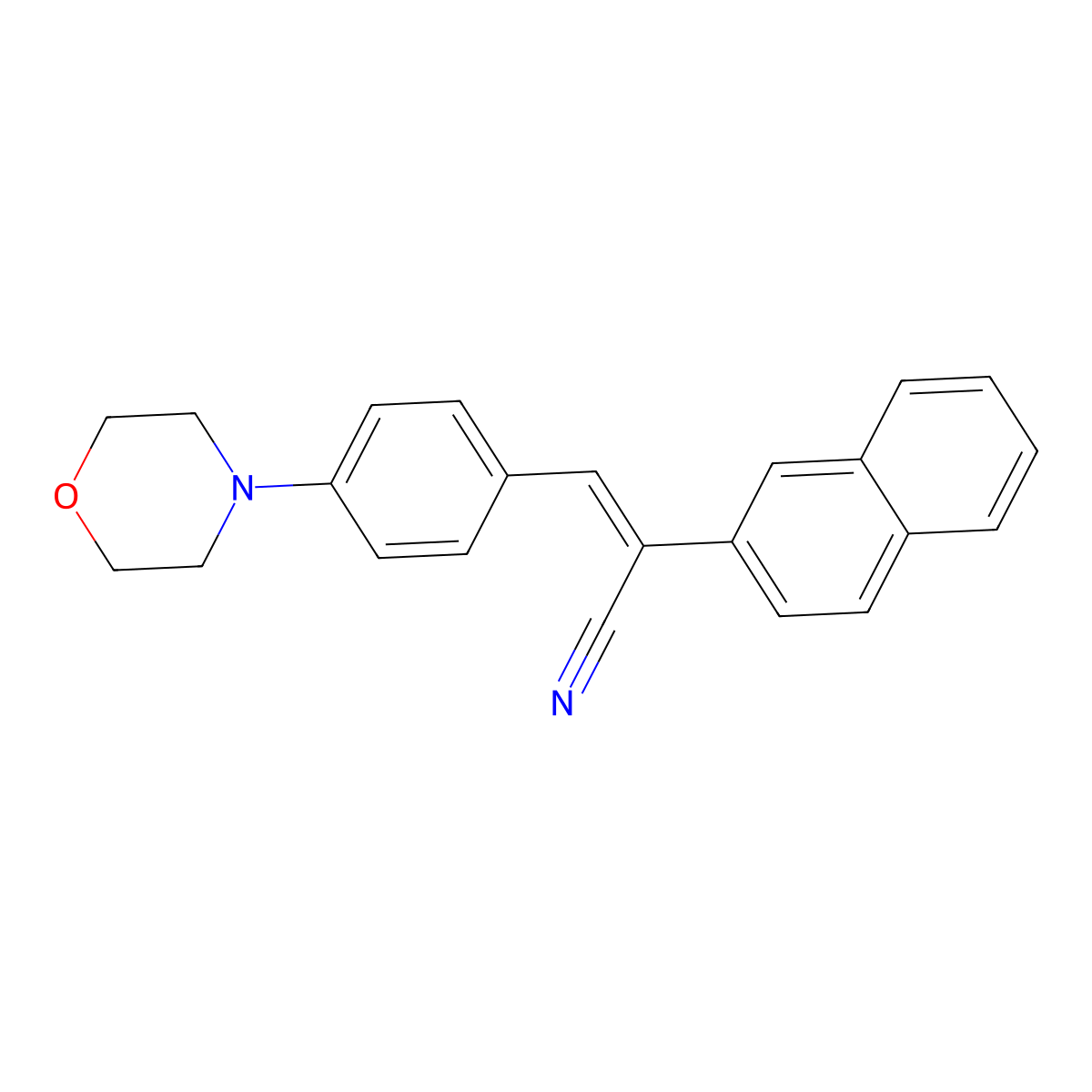 3-(4-Morpholin-4-ylphenyl)-2-naphthalen-2-ylprop-2-enenitrile molecular structure, CAS 5528-45-0