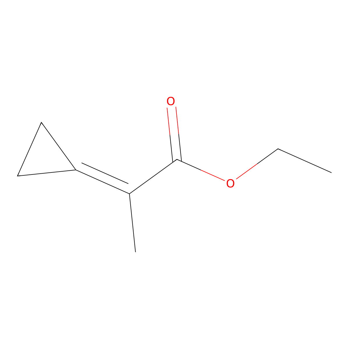 Ethyl 2-cyclopropylidenepropanoate molecular structure, CAS 55281-62-4