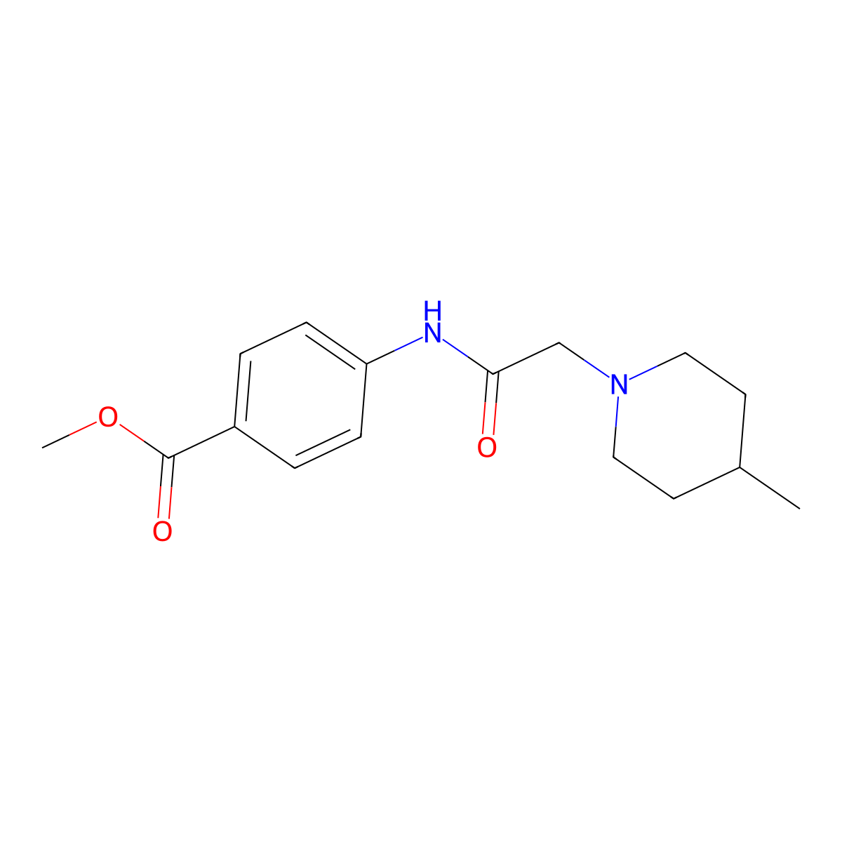 Methyl 4-(2-(4-methylpiperidin-1-yl)acetamido)benzoate molecular structure, CAS 552813-96-4
