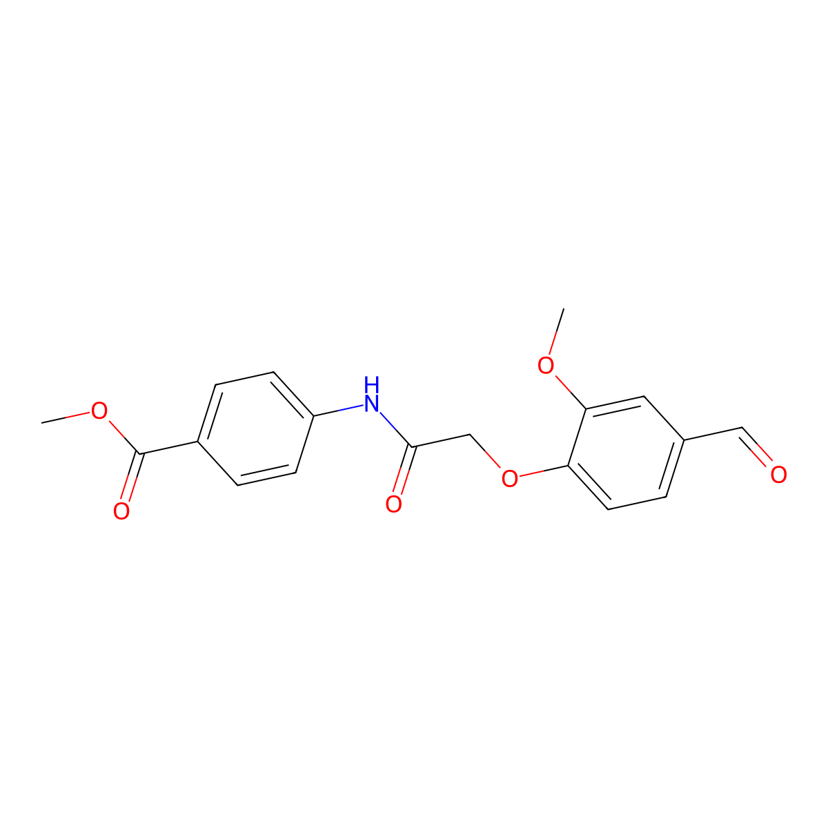 Methyl 4-(2-(4-formyl-2-methoxyphenoxy)acetamido)benzoate molecular structure, CAS 552813-99-7
