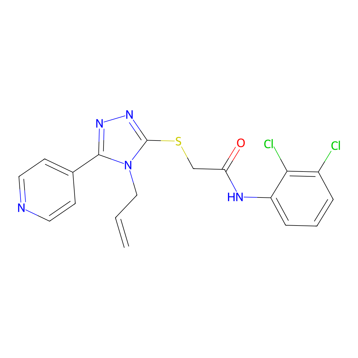 2-(4-Allyl-5-pyridin-4-yl-4H-[1,2,4]triazol-3-ylsulfanyl)-N-(2,3-dichloro-phenyl)-acetamide molecular structure, CAS 552814-26-3