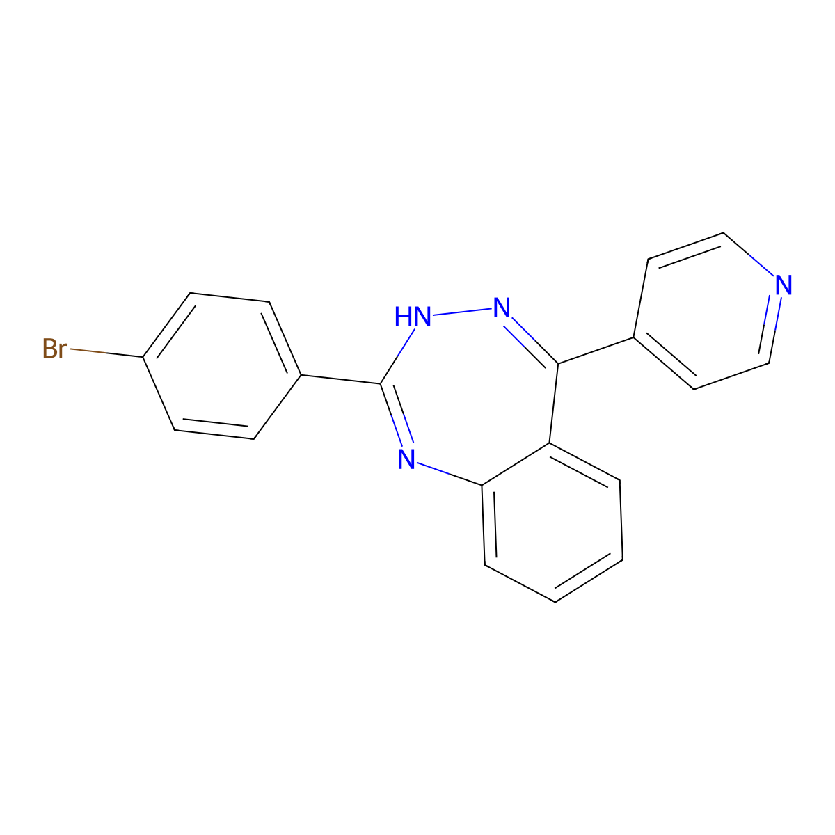 2-(4-bromophenyl)-5-pyridin-4-yl-4H-1,3,4-benzotriazepine molecular structure, CAS 552814-51-4