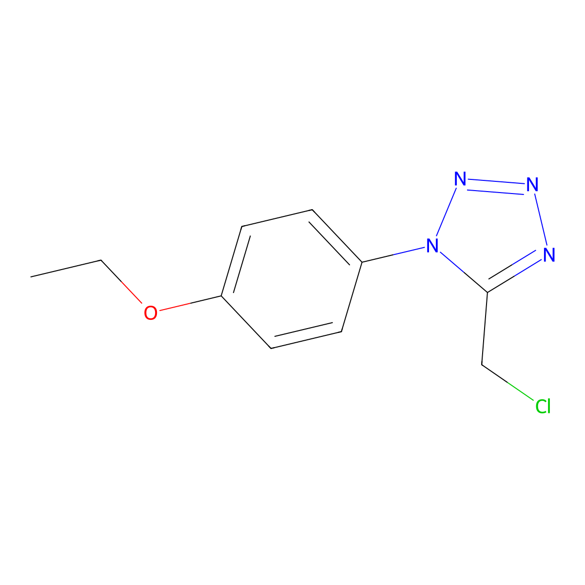 5-(chloromethyl)-1-(4-ethoxyphenyl)-1H-tetrazole molecular structure, CAS 552814-58-1