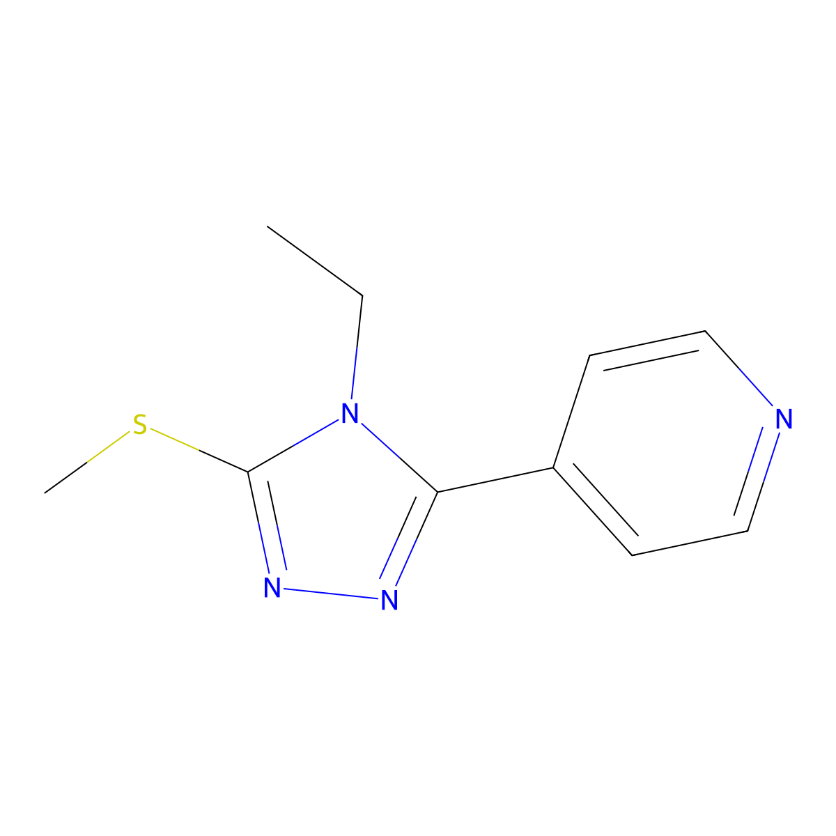 4-(4-Ethyl-5-(methylthio)-4H-1,2,4-triazol-3-yl)pyridine molecular structure, CAS 552815-84-6