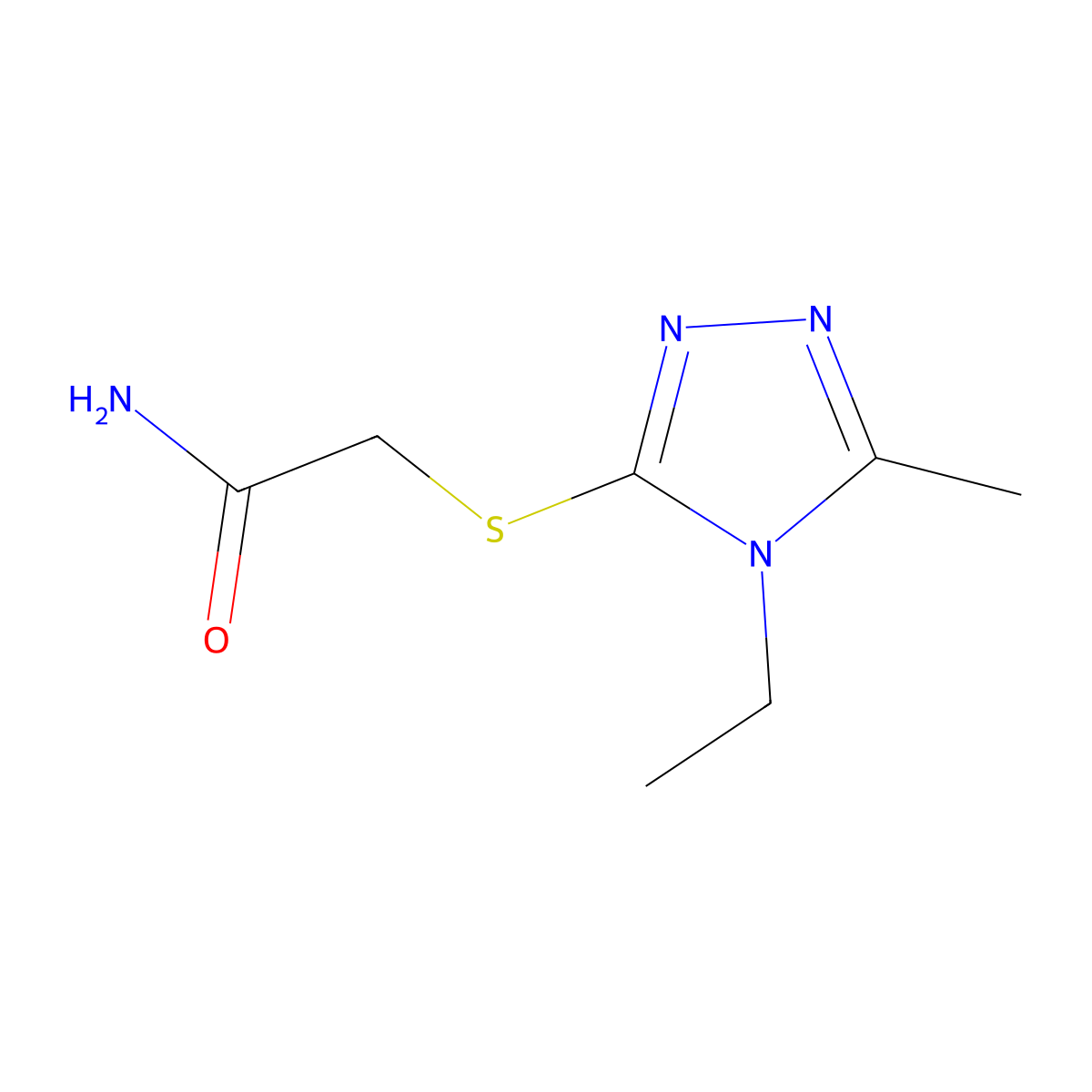 2-[(4-Ethyl-5-methyl-1,2,4-triazol-3-yl)sulfanyl]acetamide molecular structure, CAS 552820-39-0