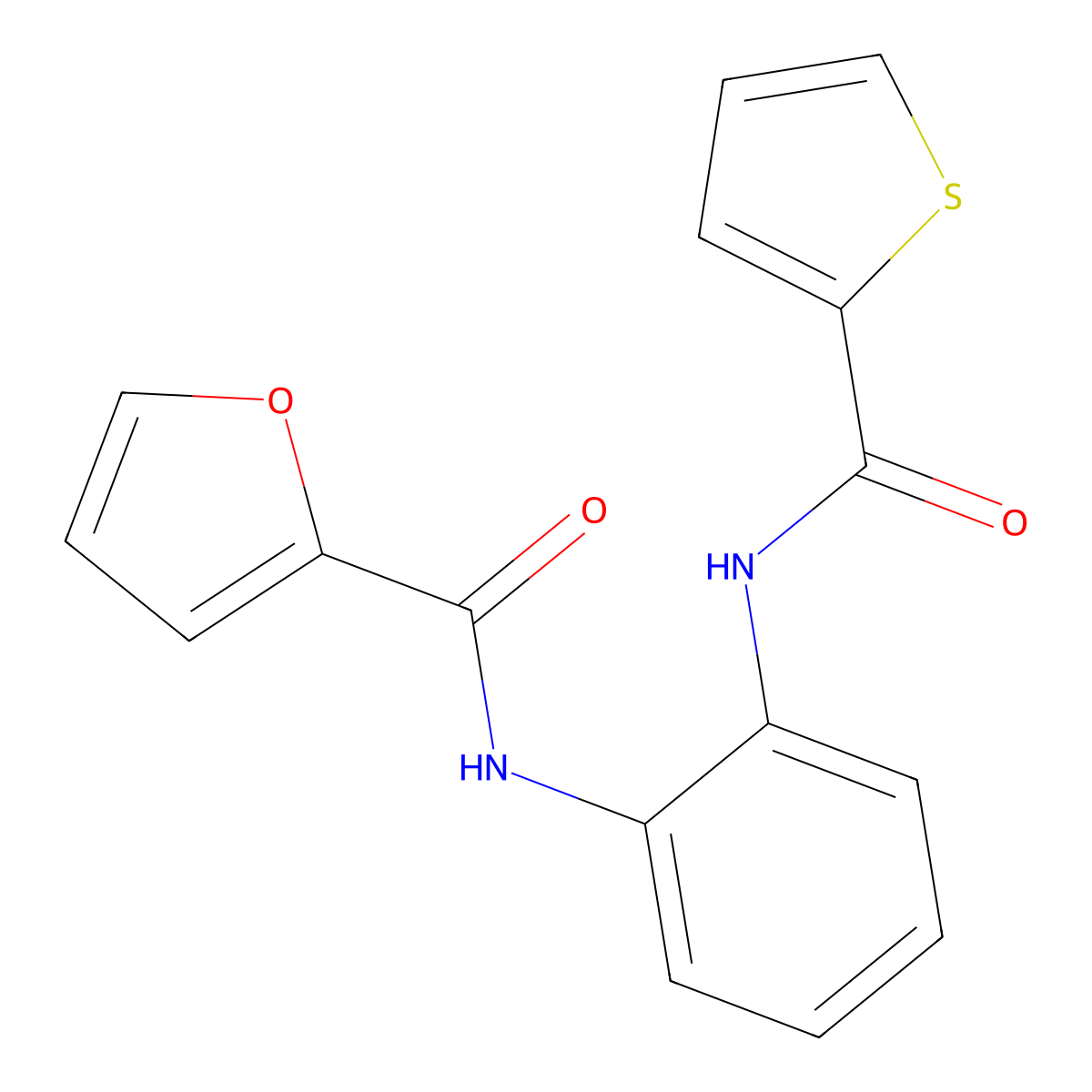 N-[2-(thiophene-2-carbonylamino)phenyl]furan-2-carboxamide molecular structure, CAS 552822-89-6