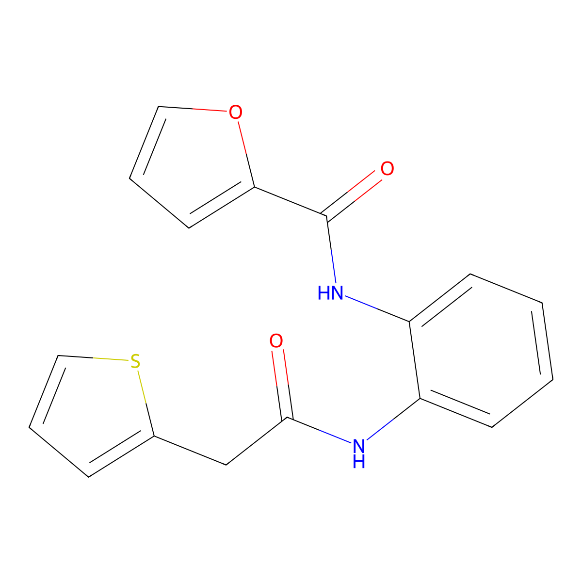 N-{2-[(thiophen-2-ylacetyl)amino]phenyl}furan-2-carboxamide molecular structure, CAS 552822-90-9