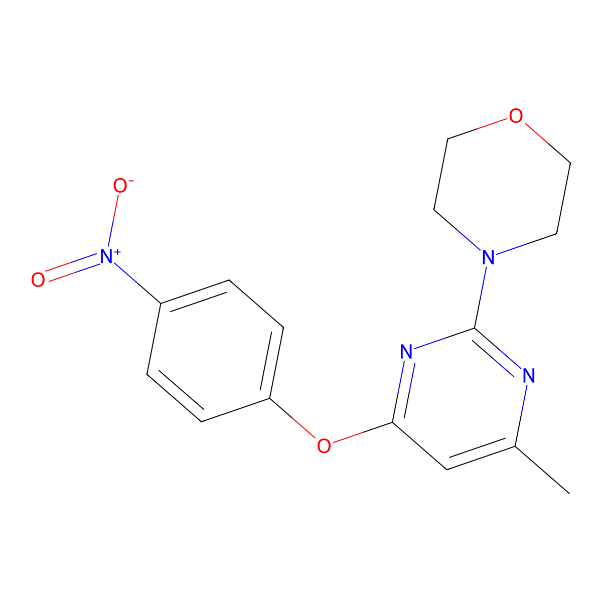 4-[4-Methyl-6-(4-nitrophenoxy)pyrimidin-2-yl]morpholine molecular structure, CAS 552841-00-6
