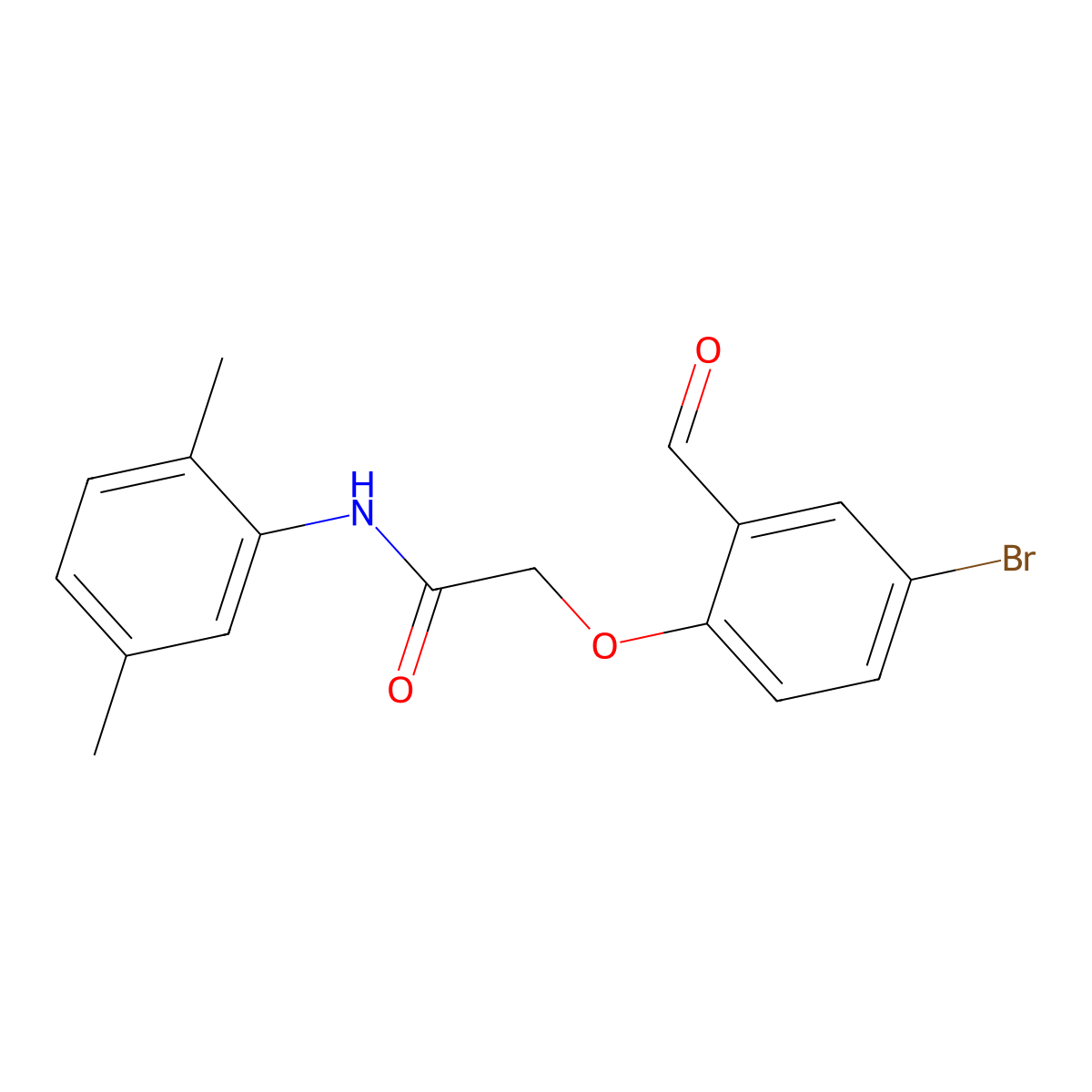 2-(4-bromo-2-formylphenoxy)-N-(2,5-dimethylphenyl)acetamide molecular structure, CAS 552841-81-3