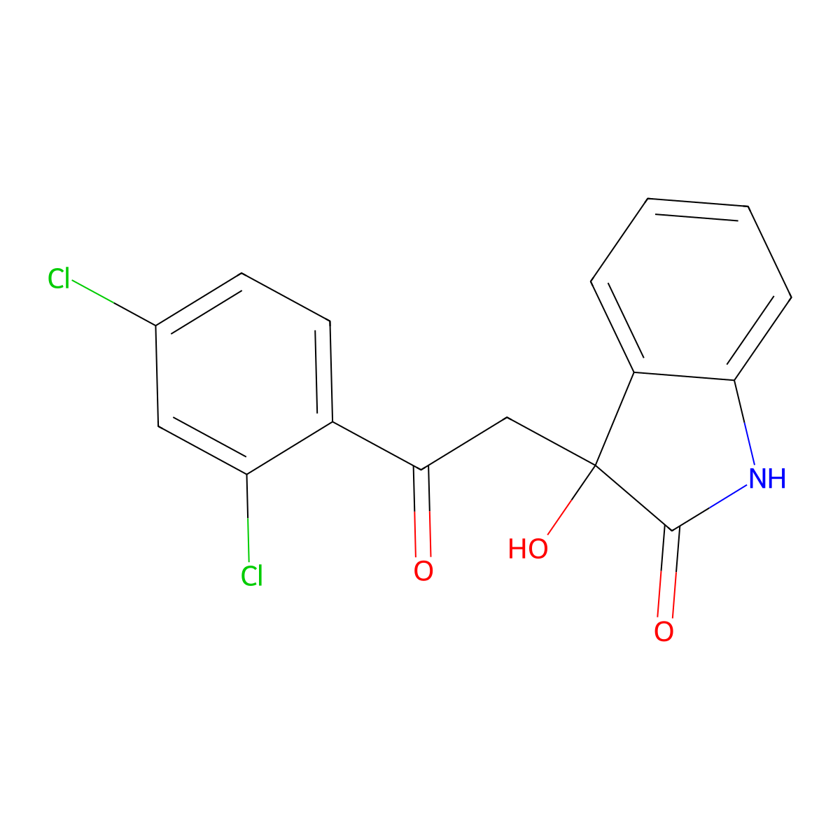 3-[2-(2,4-dichlorophenyl)-2-oxoethyl]-3-hydroxy-1,3-dihydro-2H-indol-2-one molecular structure, CAS 552842-89-4