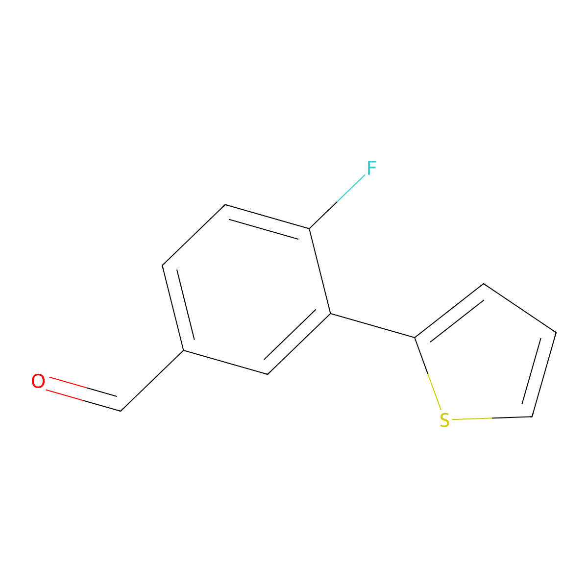 4-Fluoro-3-(thiophen-2-yl)benzaldehyde molecular structure, CAS 552845-68-8
