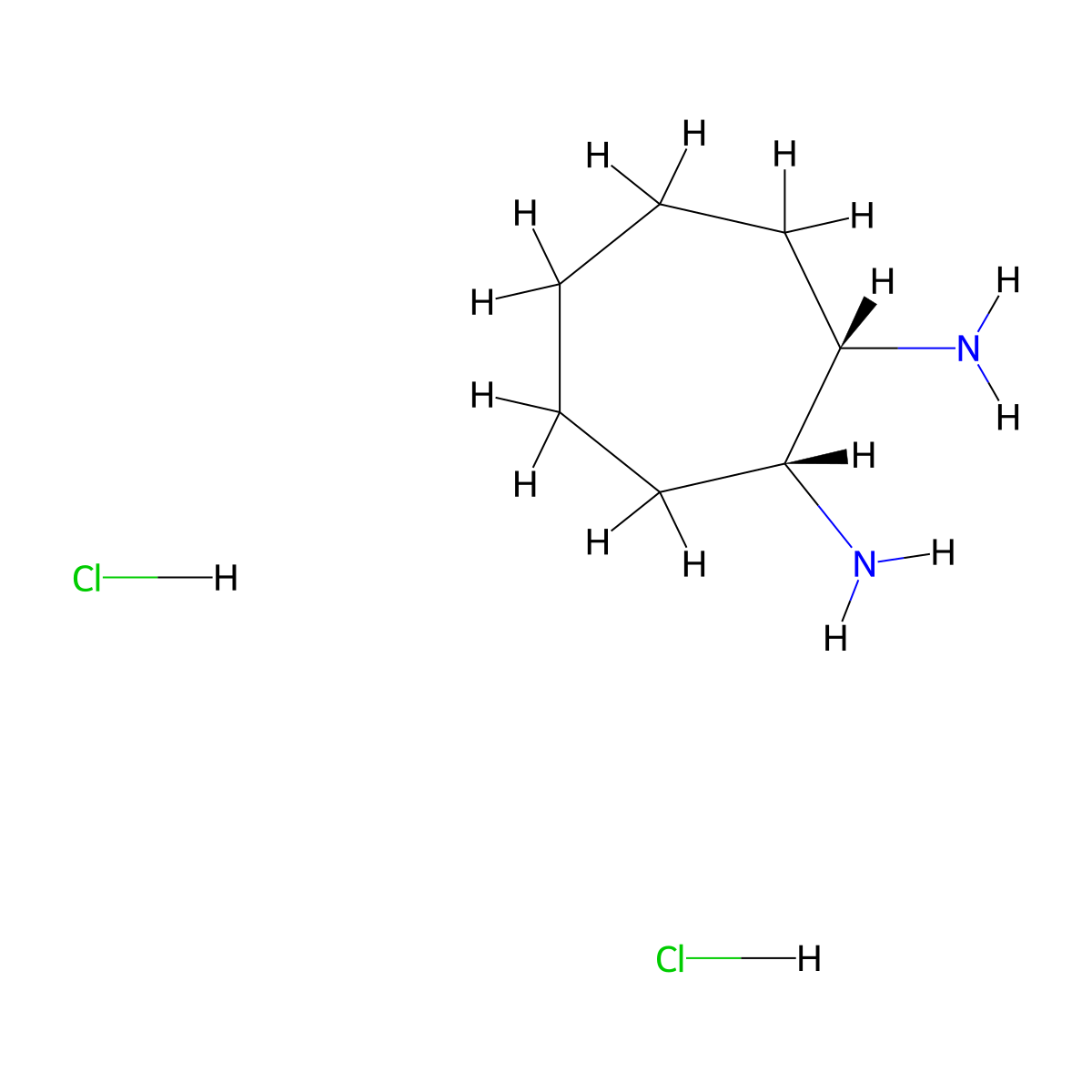 (1R,2S)-Cycloheptane-1,2-diamine dihydrochloride molecular structure, CAS 552849-21-5