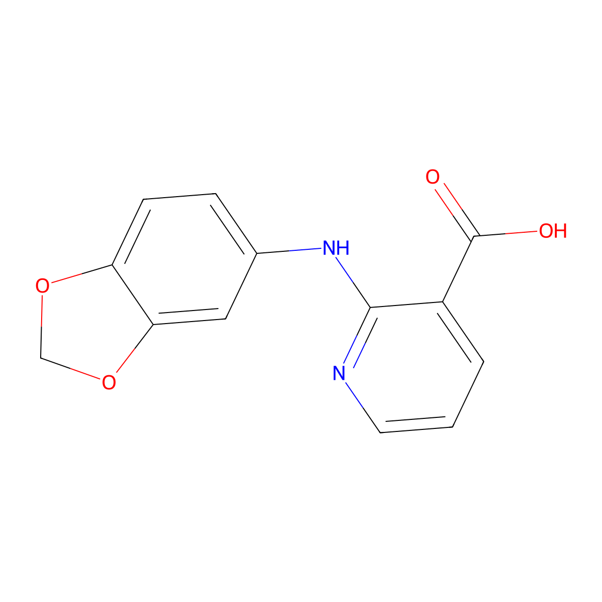 2-Benzo[1,3]dioxol-5-ylamino-nicotinic acid molecular structure, CAS 55285-28-4