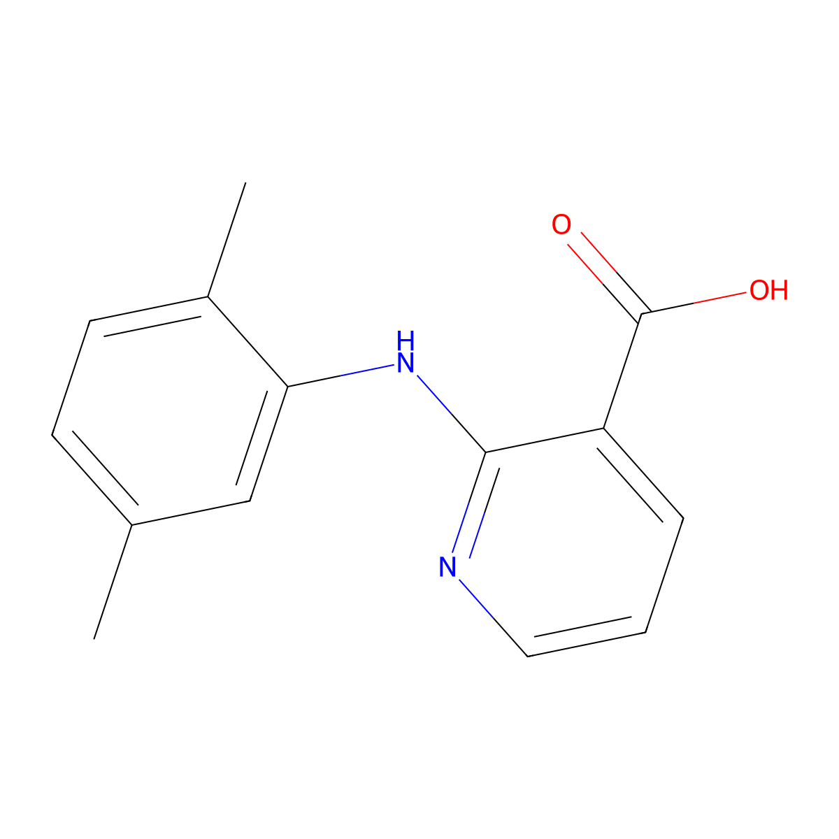 3-Pyridinecarboxylic acid, 2-[(2,5-dimethylphenyl)amino]- molecular structure, CAS 55285-29-5