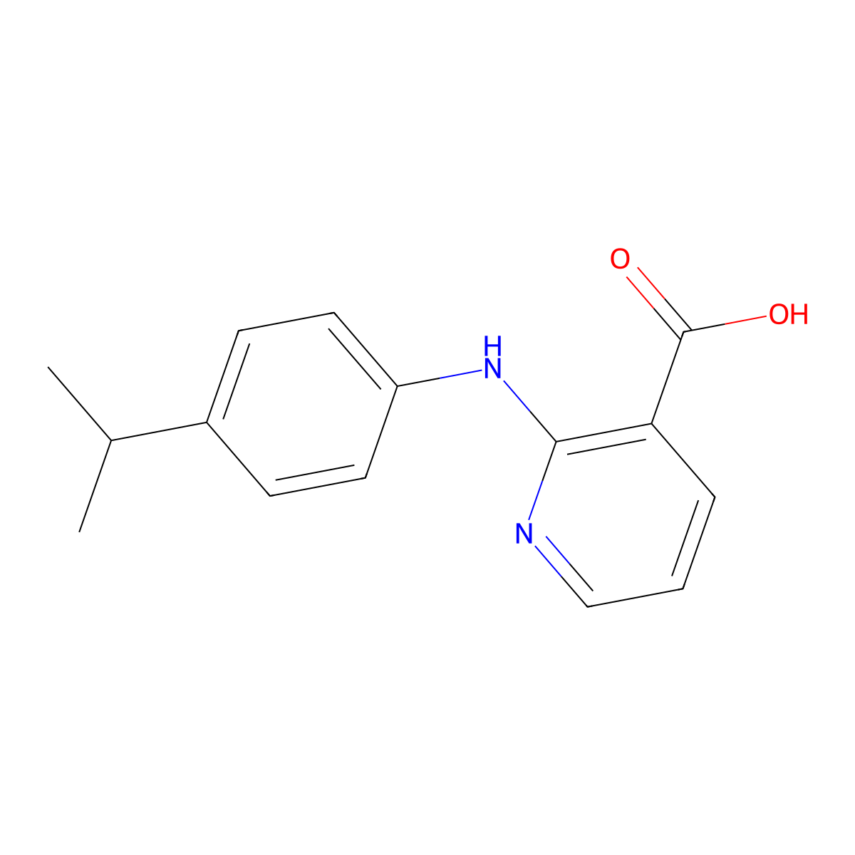 3-Pyridinecarboxylic acid, 2-[[4-(1-methylethyl)phenyl]amino]- molecular structure, CAS 55285-34-2