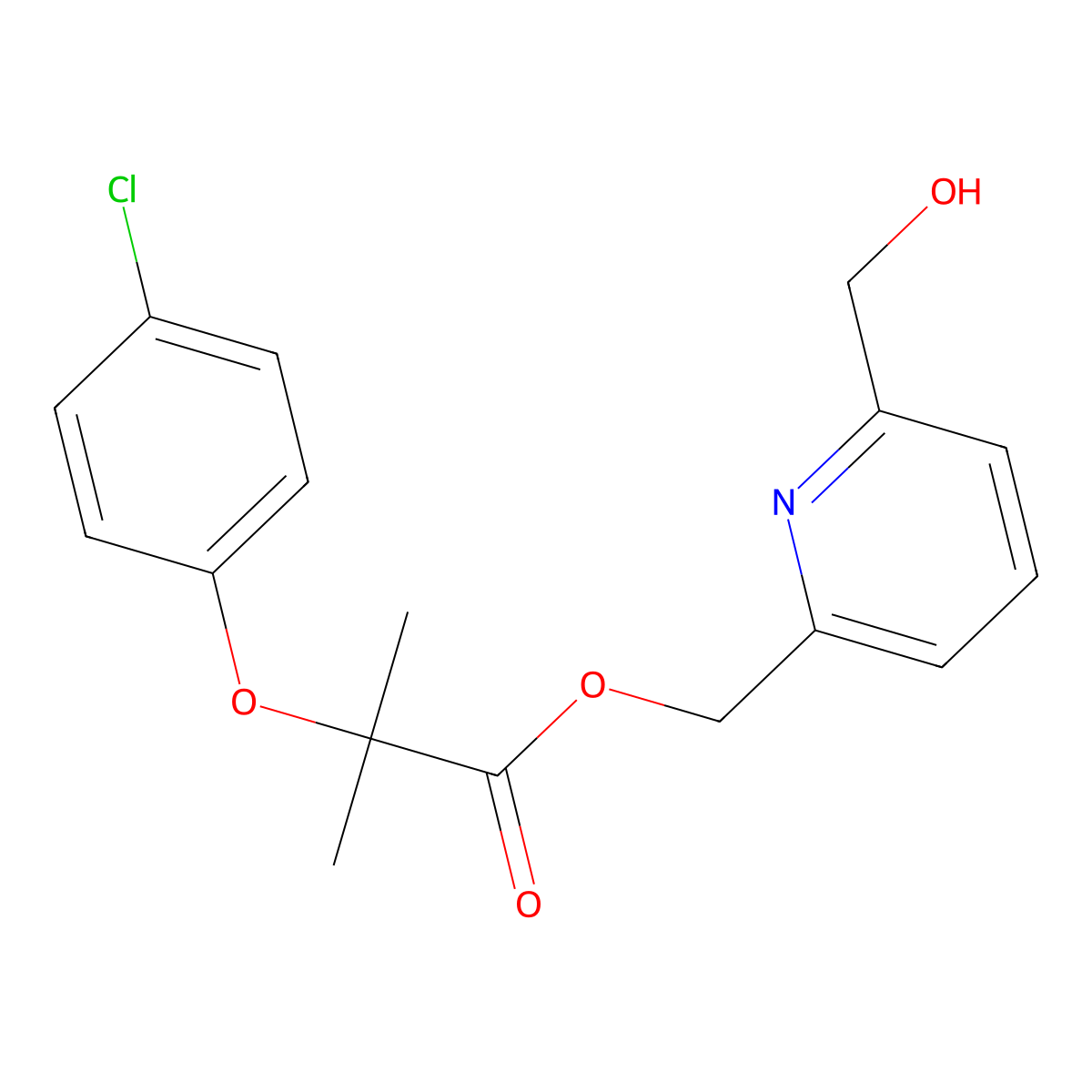 Pirifibrate molecular structure, CAS 55285-45-5
