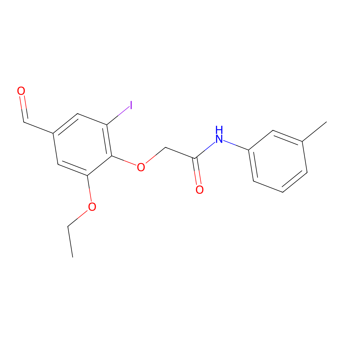 2-(2-ethoxy-4-formyl-6-iodophenoxy)-N-(3-methylphenyl)acetamide molecular structure, CAS 552852-36-5