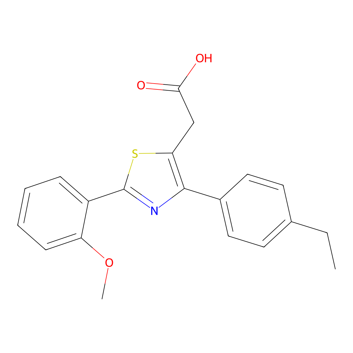 2-[4-(4-ethylphenyl)-2-(2-methoxyphenyl)-1,3-thiazol-5-yl]acetic Acid molecular structure, CAS 552852-43-4
