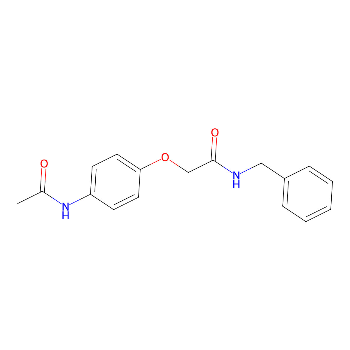 2-[4-(acetylamino)phenoxy]-N-benzylacetamide molecular structure, CAS 552853-16-4