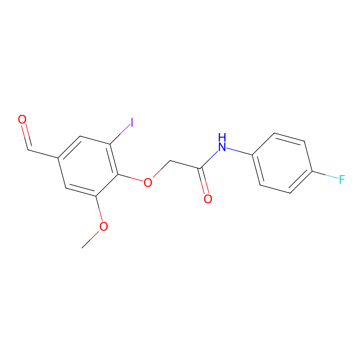 N-(4-fluorophenyl)-2-(4-formyl-2-iodo-6-methoxyphenoxy)acetamide molecular structure, CAS 552854-23-6