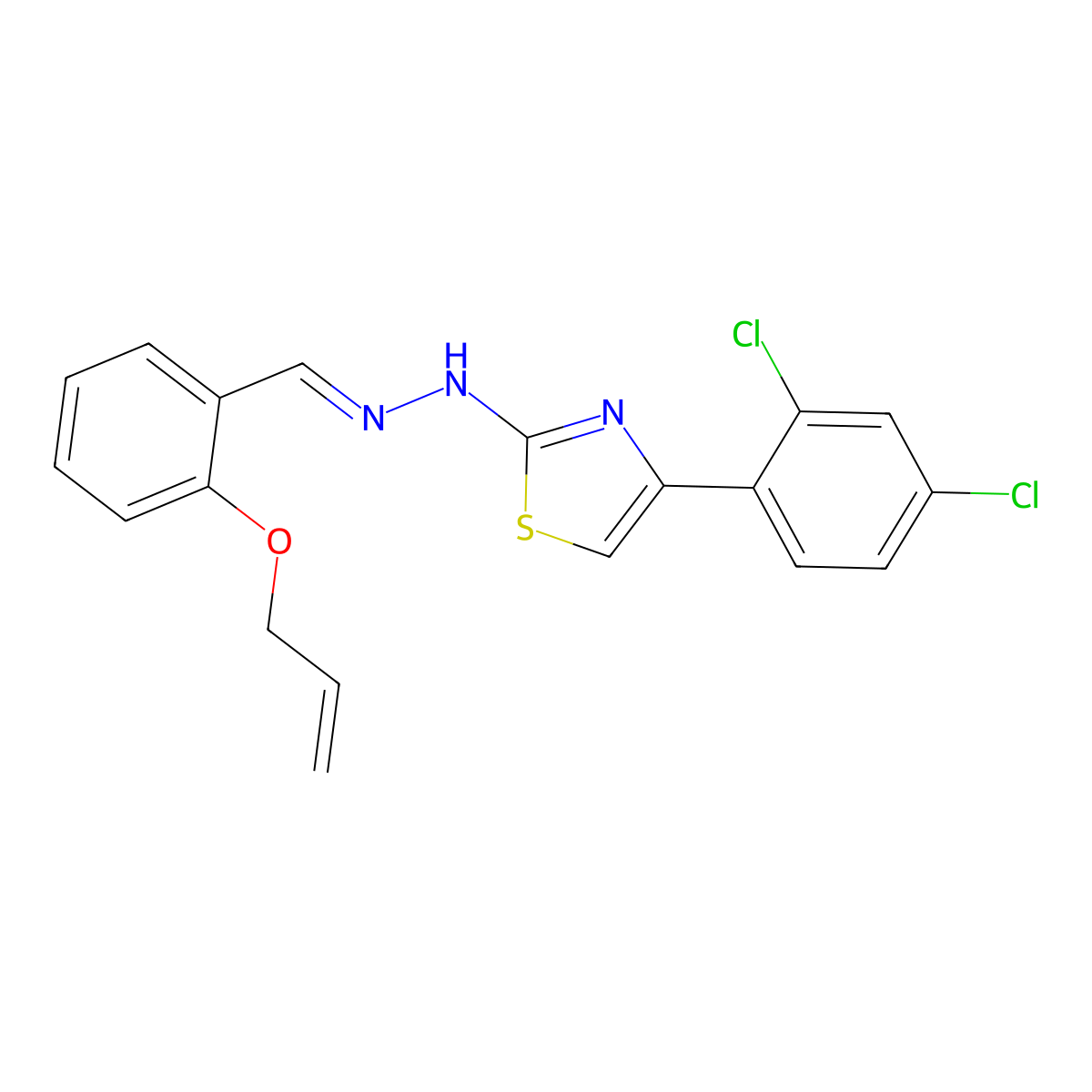 2-(2-Propen-1-yloxy)benzaldehyde 2-[4-(2,4-dichlorophenyl)-2-thiazolyl]hydrazone molecular structure, CAS 552854-68-9