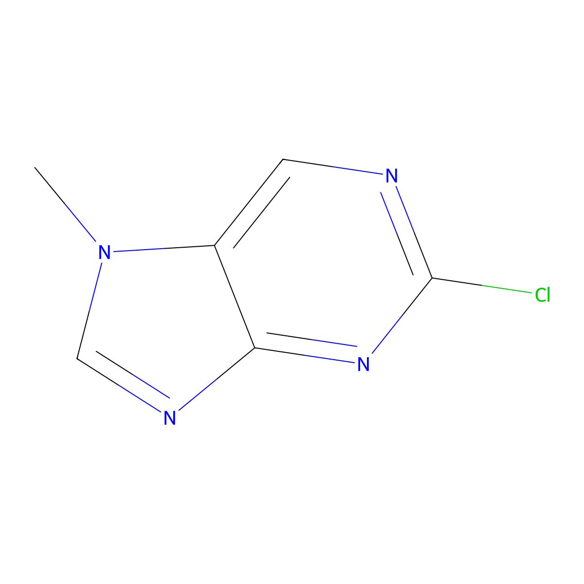 2-chloro-7-methyl-7H-purine molecular structure, CAS 55286-05-0