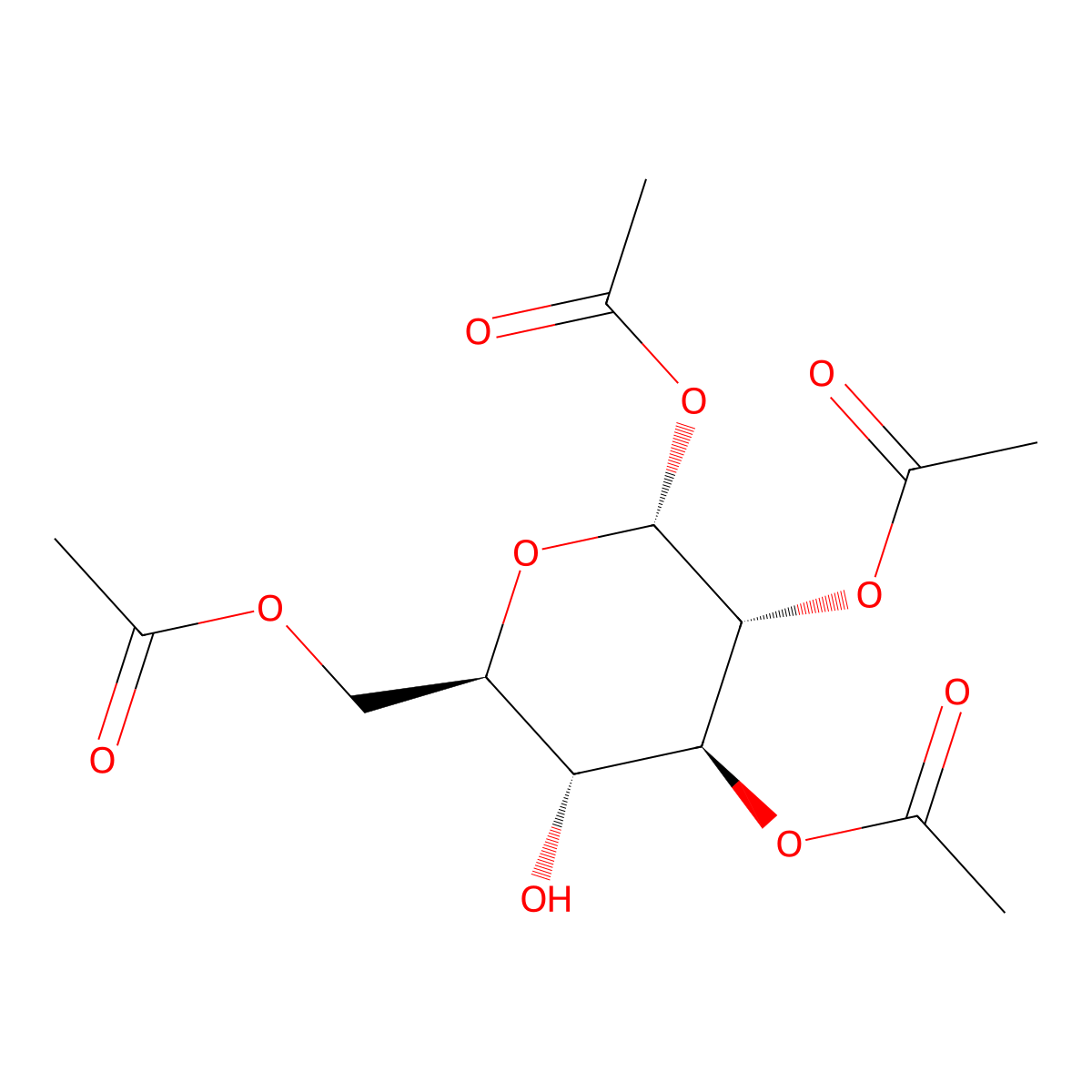 1,2,3,6-Tetra-O-acetyl-alpha-D-glucopyranose molecular structure, CAS 55286-97-0