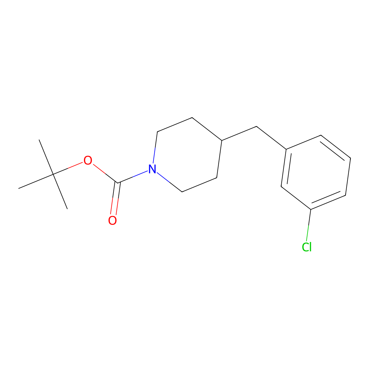 tert-Butyl 4-(3-chlorobenzyl)piperidine-1-carboxylate molecular structure, CAS 552868-06-1