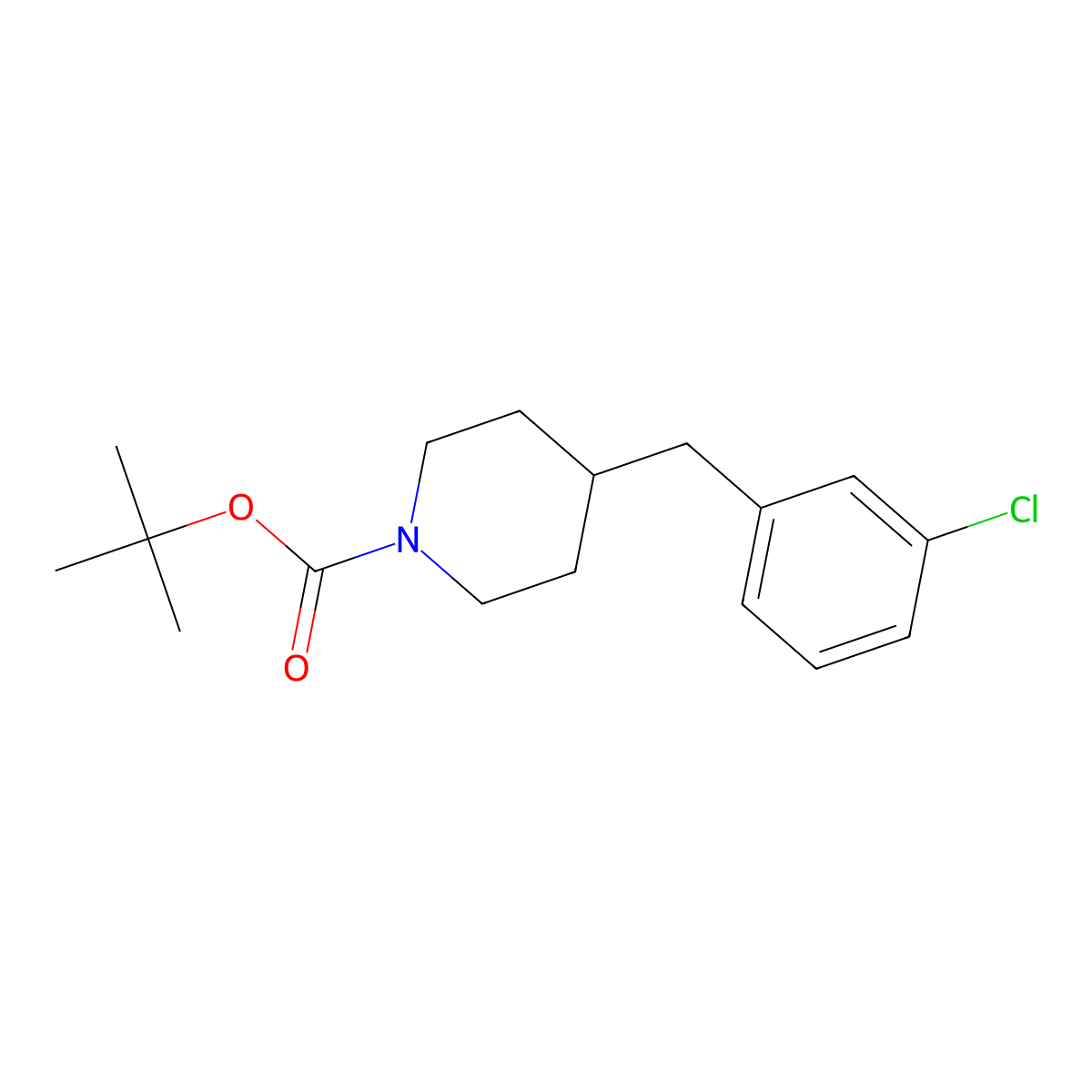 tert-Butyl 4-(3-chlorobenzyl)piperidine-1-carboxylate molecular structure, CAS 552868-06-1