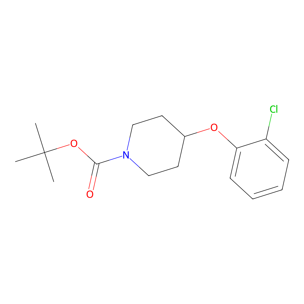 Tert-butyl 4-(2-chlorophenoxy)piperidine-1-carboxylate molecular structure, CAS 552868-10-7