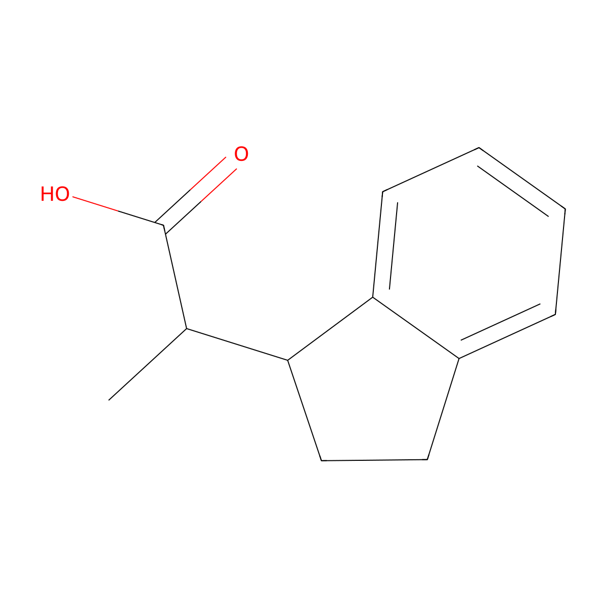 2-(2,3-dihydro-1H-inden-1-yl)propanoic acid molecular structure, CAS 55288-73-8