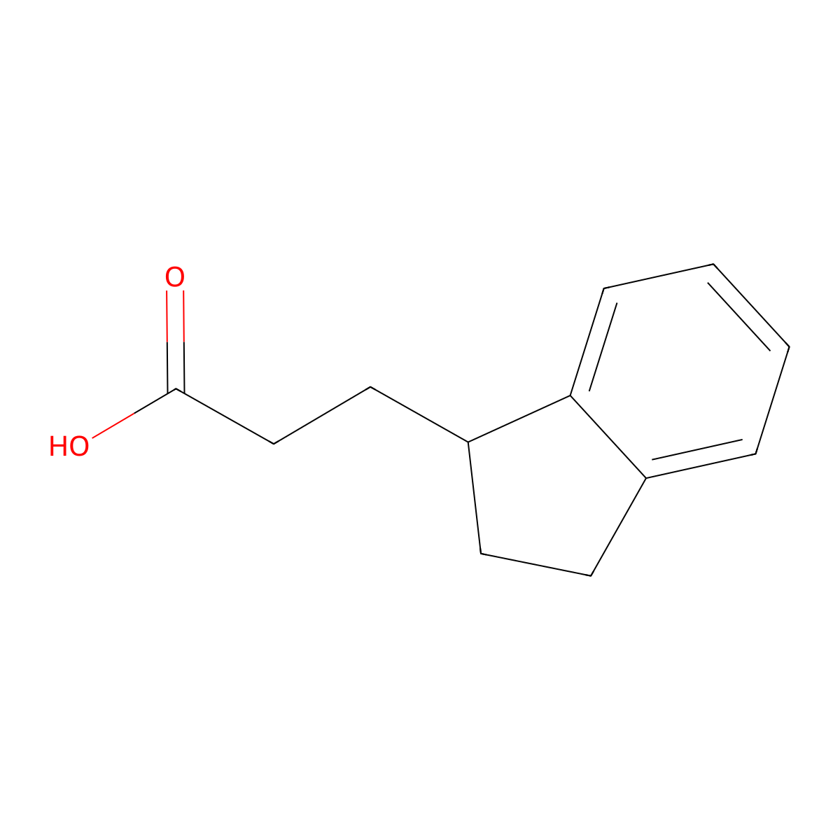 3-(2,3-dihydro-1H-inden-1-yl)propanoic acid molecular structure, CAS 55288-83-0