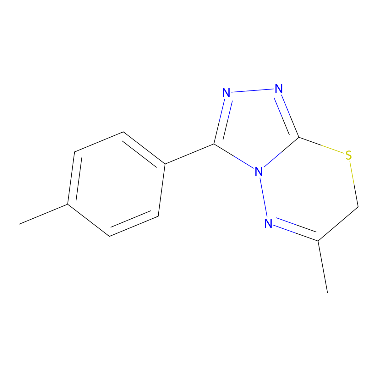 6-Methyl-3-(4-methylphenyl)-7H-1,2,4-triazolo(3,4-b)(1,3,4)thiadiazine molecular structure, CAS 552881-04-6