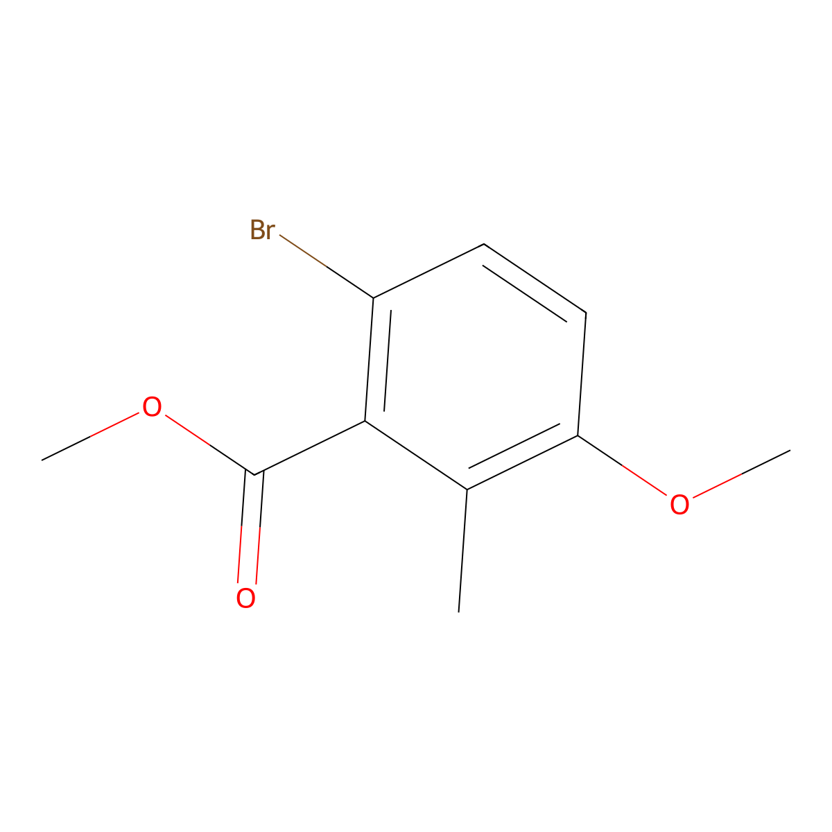 Methyl 6-bromo-3-methoxy-2-methylbenzoate molecular structure, CAS 55289-16-2