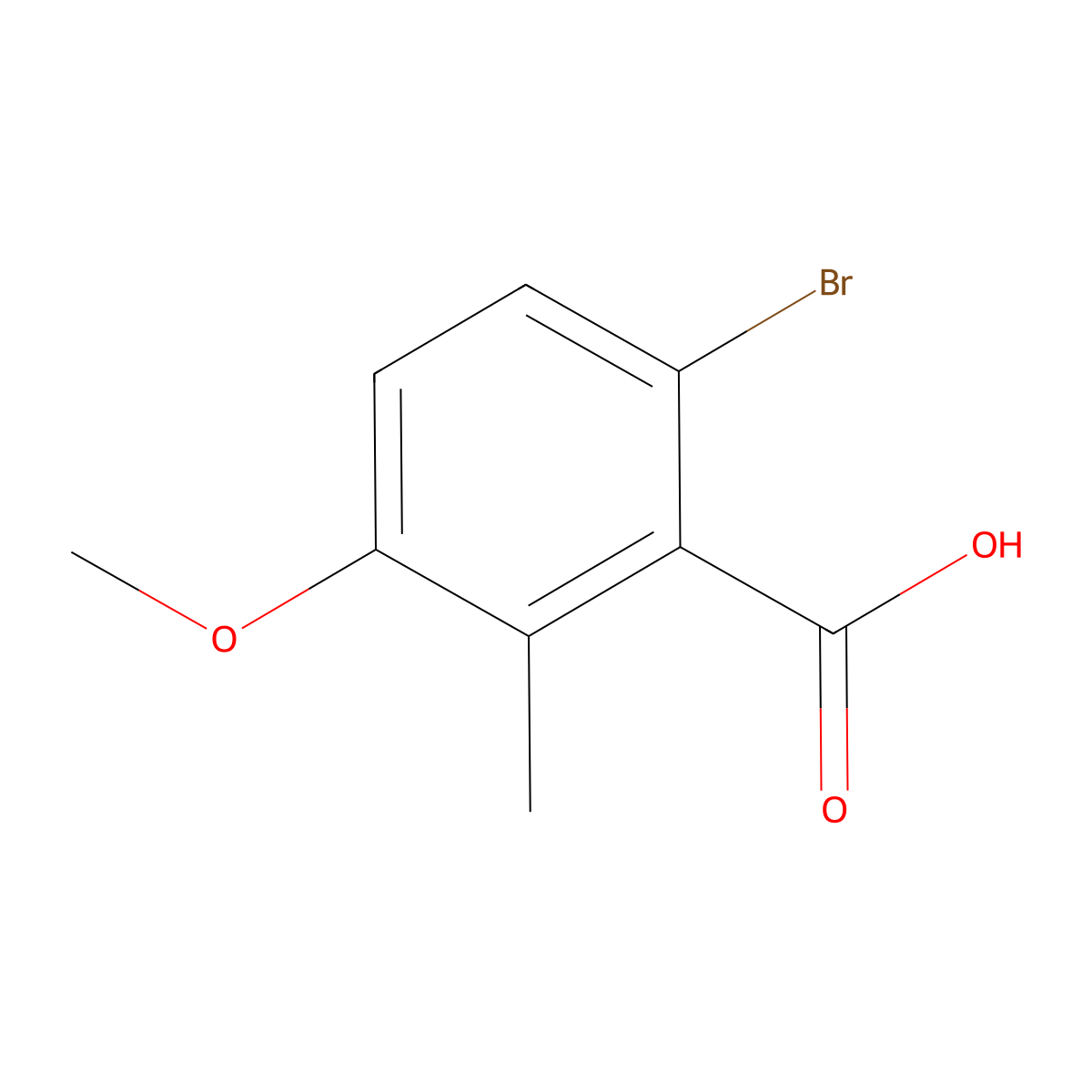 6-Bromo-3-methoxy-2-methylbenzoic acid molecular structure, CAS 55289-17-3