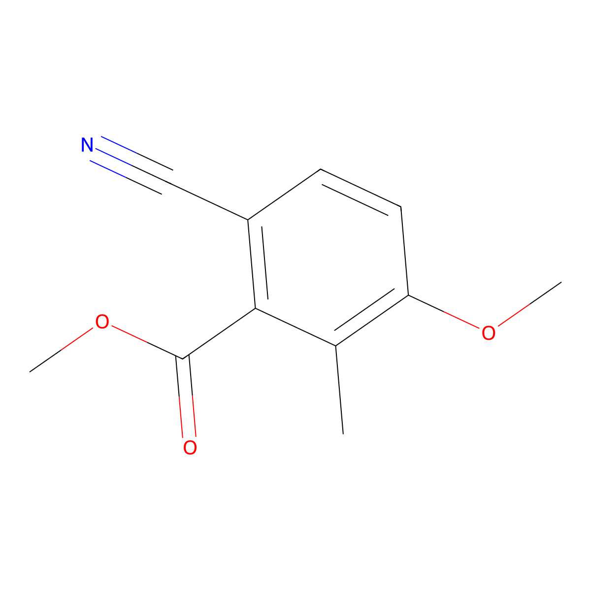 Methyl 6-cyano-3-methoxy-2-methylbenzoate molecular structure, CAS 55289-18-4